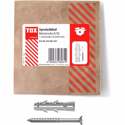 Tassello ad espansione Barracuda 6x30 mm + Vite Quantità di contenuto: 5 borsa per pacco Altezza 0,90 Diametro del trapano 6  ...