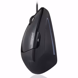 Perixx PERIMICE-513 L, Mancino, Design verticale, Ottico, USB tipo A, 1600 DPI, Nero