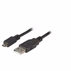EFB Elektronik 1m USB 2.0, 1 m, USB A, Micro-USB B, USB 2.0, Maschio/Maschio, Nero