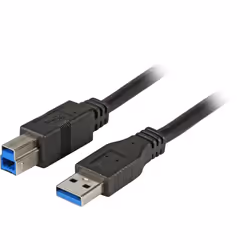EFB Elektronik 1.8m USB 3.0 A/B, 1,8 m, USB A, USB B, USB 3.2 Gen 1 (3.1 Gen 1), Maschio/Maschio, Nero