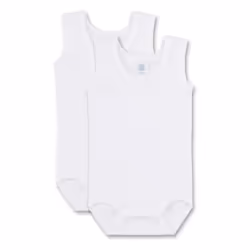 Sanetta 321859-C10-SIZE 68, Body, Unisex, Monocromatico, Bianco, Senza maniche, 68 cm
