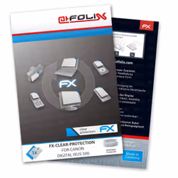 atFoliX FX-Clear, Canon Digital IXUS 500, Trasparente, Canon, Canon Digital IXUS 500, 1 pz, Protezione per schermo