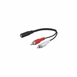 Goobay 50092, 3.5mm, Femmina, 2 x RCA, Maschio, 0,2 m, Nero, Rosso, Bianco