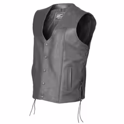 Büse Gilet in pelle, nero, dimensione XL per uomo
