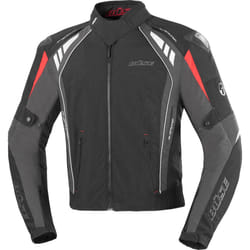 Büse B.Racing Pro Giacca moto in tessuto, nero-rosso, dimensione XS per uomo