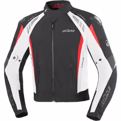 Büse B.Racing Pro Giacca moto in tessuto, nero-bianco-rosso, dimensione S per uomo
