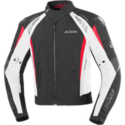 Büse B.Racing Pro Giacca moto in tessuto, nero-bianco-rosso, dimensione XS per uomo