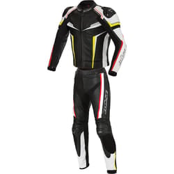 Büse Mille Abito in pelle moto a due pezzi, nero-rosso-giallo, dimensione 52 per uomo