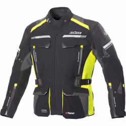 Büse Highland 2 Giacca tessile moto, nero-grigio-giallo, dimensione 58 per uomo