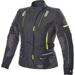 Büse Jana Giacca tessile moto da donna, nero-grigio-giallo, dimensione 38 per donne