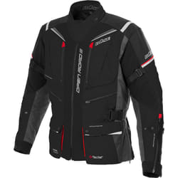 Büse Open Road III Giacca tessile moto impermeabile, nero-rosso, dimensione 48 per uomo