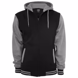 Urban Classics TB287-00029-0054, Adulto, Maschio, Felpa con cappuccio, Nero, Grigio, Collo a cappuccio, Manica lunga