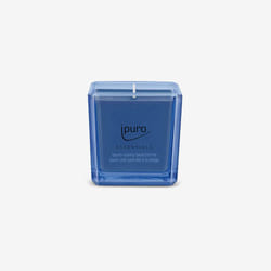 ipuro ESSENTIALS sunny beachtime candela di cera Quadrato Pompelmo, Giacinto, Limone, Giglio, Menta, Rosa, Fava tonka, Muschio bianco Blu 1 pz