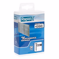 - Punti con testa, per falegnameria. - Dim. (mm): 50 - Quantità: 2800 Marca: Rapid Agraf