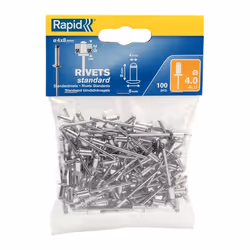 Rapid 5000378, Alluminio, Acciaio, Acciaio inox, RP10 , RP40, RP60, RP100, 4 mm, 8 mm, 15 mm