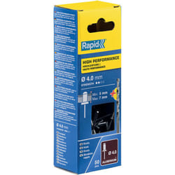 Blister 50 rivetti ø4x10mm alluminio + stop 5001459 Rapid o