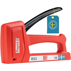 Rapid R53 Graffatrice Manuale Leggera per il Fissaggio di Tessuti e Tappezzeria su Pareti in Legno, Impugnatura Ergonomica, Meccanismi Interni in