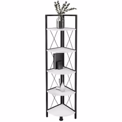 VCM Morgenthaler Insasi 5 Scaffale angolare Libera installazione MDF, Metallo Nero, Bianco - Vista aggiuntiva 2