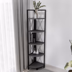 VCM Morgenthaler Insasi 5 Scaffale angolare Libera installazione MDF, Metallo Antracite, Nero - Vista aggiuntiva 3