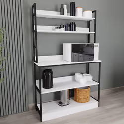 VCM Morgenthaler Insasi Mensola per scaffale Libera installazione MDF, Metallo Nero, Bianco - Vista aggiuntiva 3