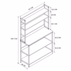 VCM Morgenthaler Insasi Mensola per scaffale Libera installazione MDF, Metallo Nero, Bianco - Vista aggiuntiva 4