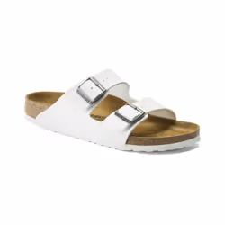 Sandalo Arizona unisex in pelle bianca di alta qualità di Birkenstock.