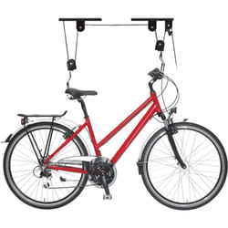 Relaxdays - Portabici da Soffitto Fino a 20 kg, Appendi Bicicletta a Carrucola, Garage e Cantina, Ganci di Supporto, Nero Unisex Adulto, 1 Pezzo