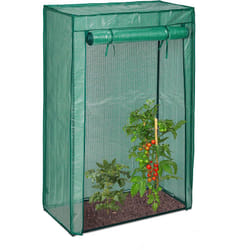 Relaxdays - Serra per Pomodori, Giardino, Balcone, Telo Orto Trasparente, hlp 150x100x50 cm, Acciaio e pvc, verde