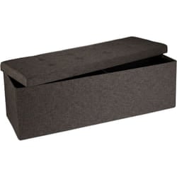 Pouf Pieghevole Con Contenitore xxl, Panca Divanetto Portaoggetti, Lino, HxLxP 38 x 114 x 38 cm, Marrone - Relaxdays