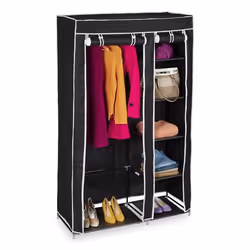 Relaxdays 4052025047252, Nero, Armadio, 5 ripiani, 2 porta/porte, Nero, 1070 mm