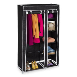Relaxdays 4052025047252 armadio/guardaroba per camera da letto 5 ripiani 2 porta/porte Nero