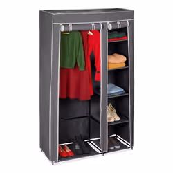 Relaxdays 4052025047269, Nero, Armadio, 5 ripiani, 2 porta/porte, Grigio, 1070 mm