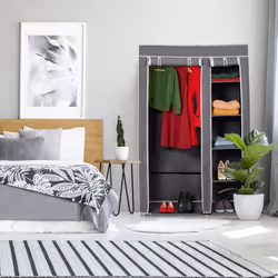 Relaxdays 4052025047269 armadio/guardaroba per camera da letto 5 ripiani 2 porta/porte Nero