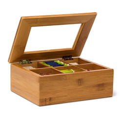 Relaxdays 4052025047399 scatola per tè Plastica, Legno