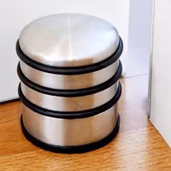 Relaxdays 4052025100803 fermaporta salva dita Nero, Acciaio inox Caldaie, Gomma, Acciaio inox