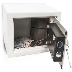 Relaxdays - Mini Cassaforte a Muro, Piccola Cassetta di Sicurezza in Acciaio, Safe, HxLxP: 17 x 23 x 17 cm, Grigio Chiaro