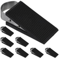 Relaxdays - Fermaporta, Set da 8, Blocca Porta, Finestra, Acciaio Inox e Gomma Ondulata, Antiscivolo, Metallo, Argentato