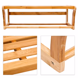 Relaxdays 10014070 mensola a muro per bagno Bamboo - Vista aggiuntiva 4