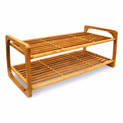 Relaxdays 4052025148584, Aperto, Legno, Bamboo, 2 ripiani, 330 mm, 330 mm