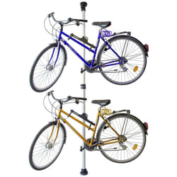 Relaxdays - Porta biciclette Telescopico, Garage e Cantina, per 2 Bici, Regolabile, 40 kg, Soffitto, Pavimento, Argentato