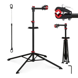 Relaxdays - Supporto per Bicicletta, Stand Tripode per Riparazione, Manutenzione Bicicletta, Portabici, Acciaio, Nero