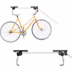 Con questo portabici da soffitto, la tua bici troverà il suo posto anche nelle cantine o garage più piccoli. Puoi facilmente  ...