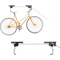 2x Portabici da Soffitto fino a 20 Kg, Appendi Bicicletta a Carrucola, Garage e Cantina, Ganci di Supporto, Nero