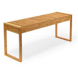Panca da Ingresso, HxLxP: 47 x 120 x 33 cm, Divanetto in Bambù per il Corridoio, 3-4 Persone, Legno Naturale - Relaxdays