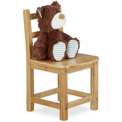 Relaxdays - Sedia per Bambini rustico, Bambù, Cameretta, Bimbi e Bimbe, HxLxP 50x28,5x28 cm, Marrone