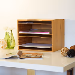 Relaxdays 10020322 organizzatore per cassetto di scrivania Bamboo