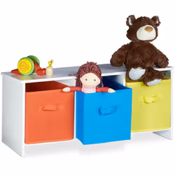 Questa panca bianca con scatole portaoggetti porta ordine nella cameretta dei tuoi bambini. Il design neutro e senza tempo de ...