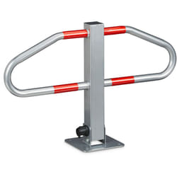 Relaxdays - Barriera Parcheggio, Blocco Posto Auto, Catarifrangente, Metallo, 47x70x18 cm, Sbarra Posteggio, Argento