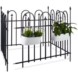 Recinzione da giardino metallo gotico set completo 4,8 m recinto ferro 4 pannelli 90 x 120 cm antracite nero - Relaxdays