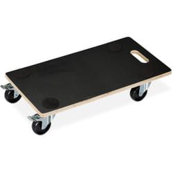 Carello Portapacchi con Freni, 400 kg, Ruote Girevoli, Rivestimento Antiscivolo, hlp: 11,5 x 58 x 30 cm, nero - Relaxdays